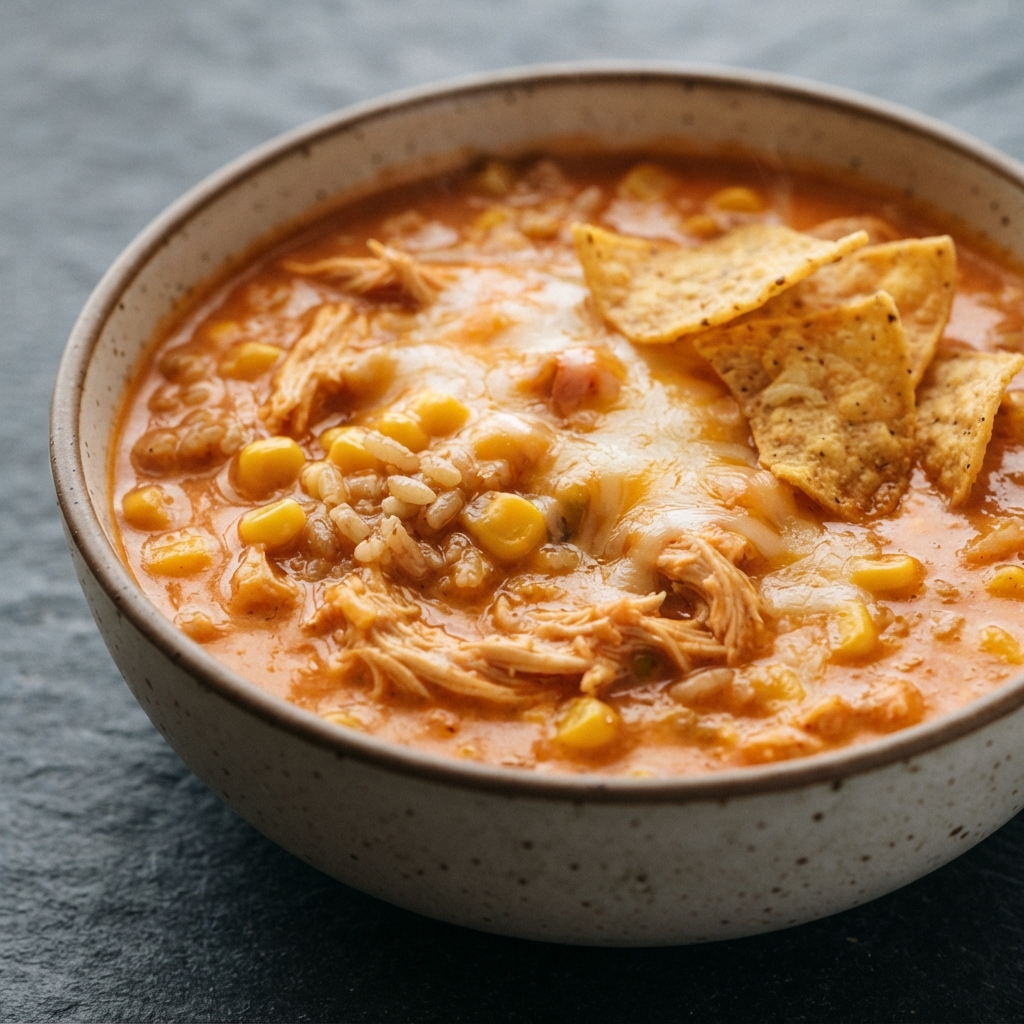 Creamy Cheesy Chicken Enchilada Soup with Leftovers