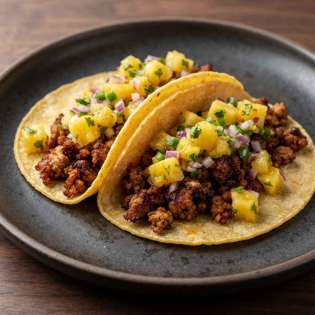 Pork Tacos with Fresh Pineapple Salsa