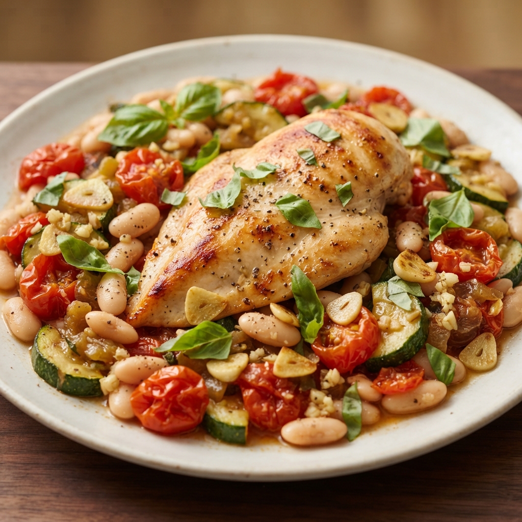 Tuscan Chicken with White Beans