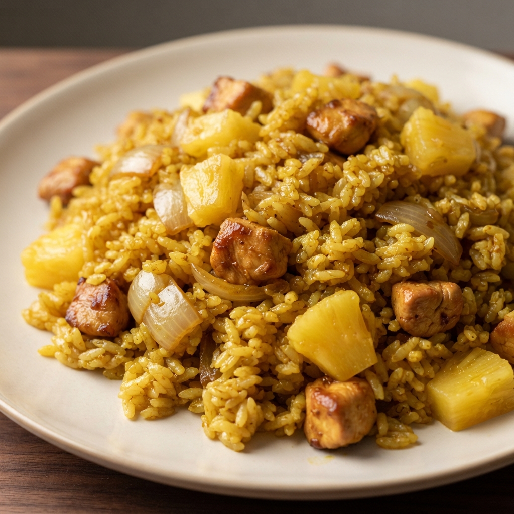 Pineapple Curry Chicken Fried Rice
