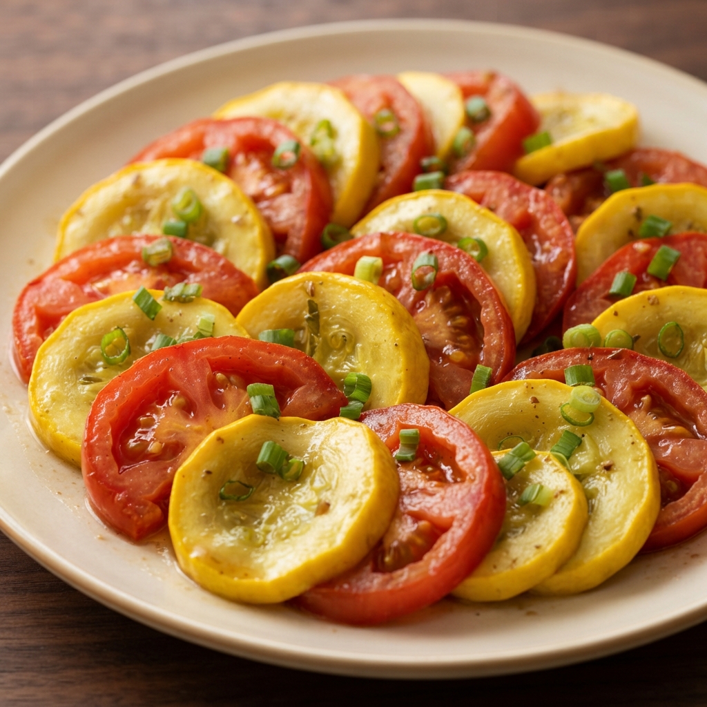 Tomatoes with Crookneck Squash