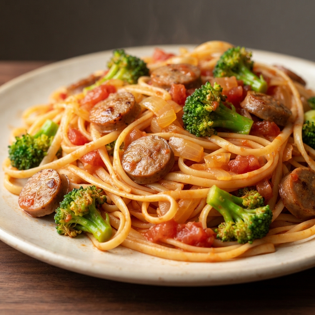 Italian Sausage Linguine with Broccoli