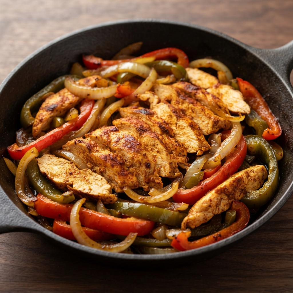 Skillet Chicken Fajitas in Cast Iron