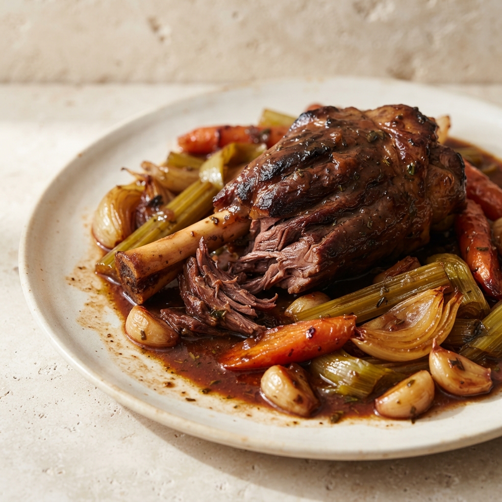 Braised Lamb Shanks in Red Wine