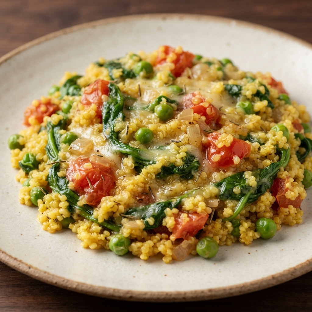 Millet Vegetable Pilaf with Spinach and Peas