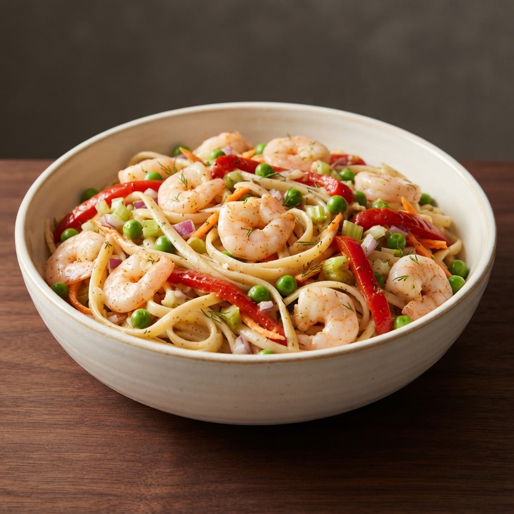 Chilled Shrimp and Linguine Pasta Salad