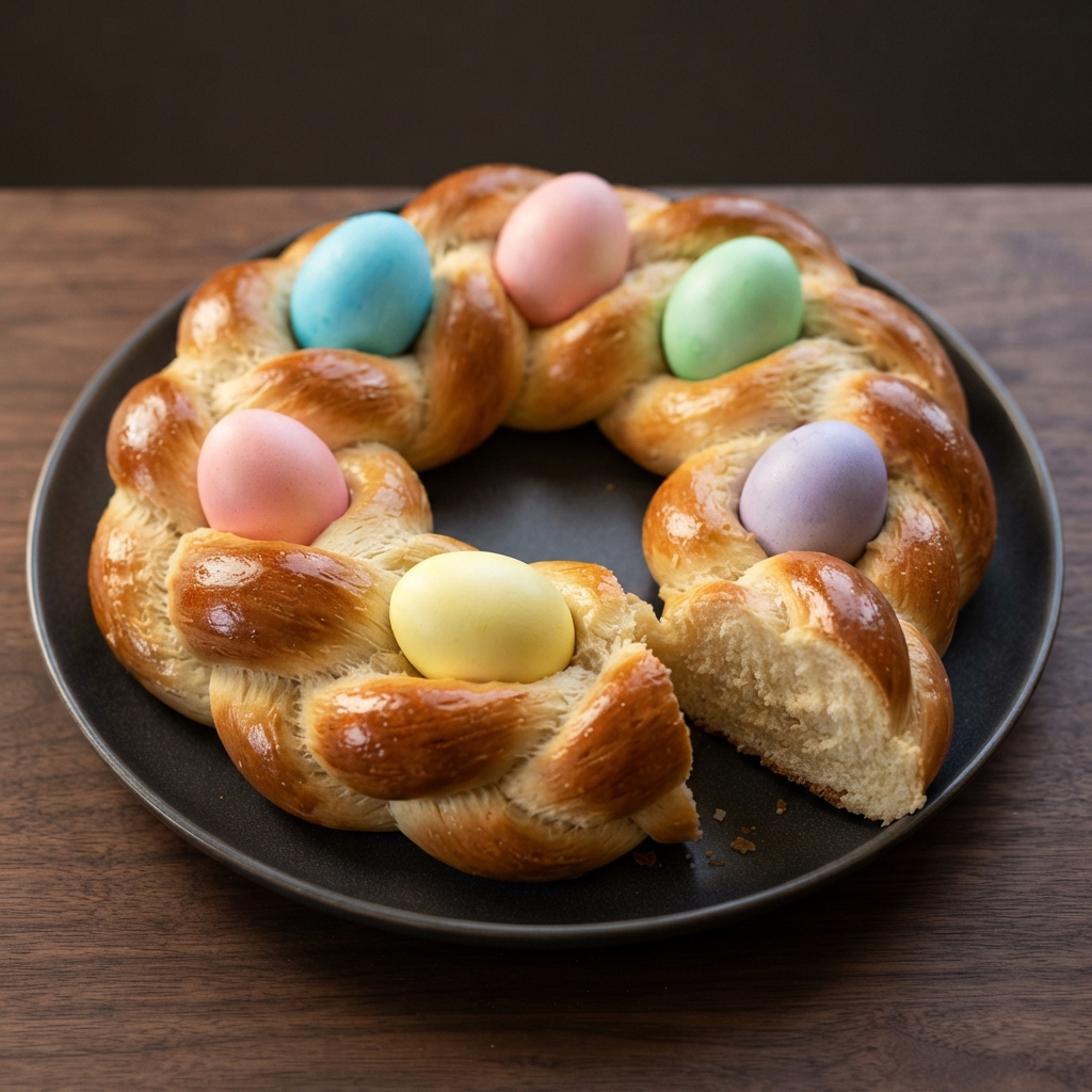 Festive Braided Easter Ring Bread