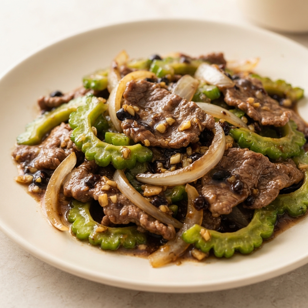 Beef Stir-Fry with Bitter Melon in Black Bean Sauce