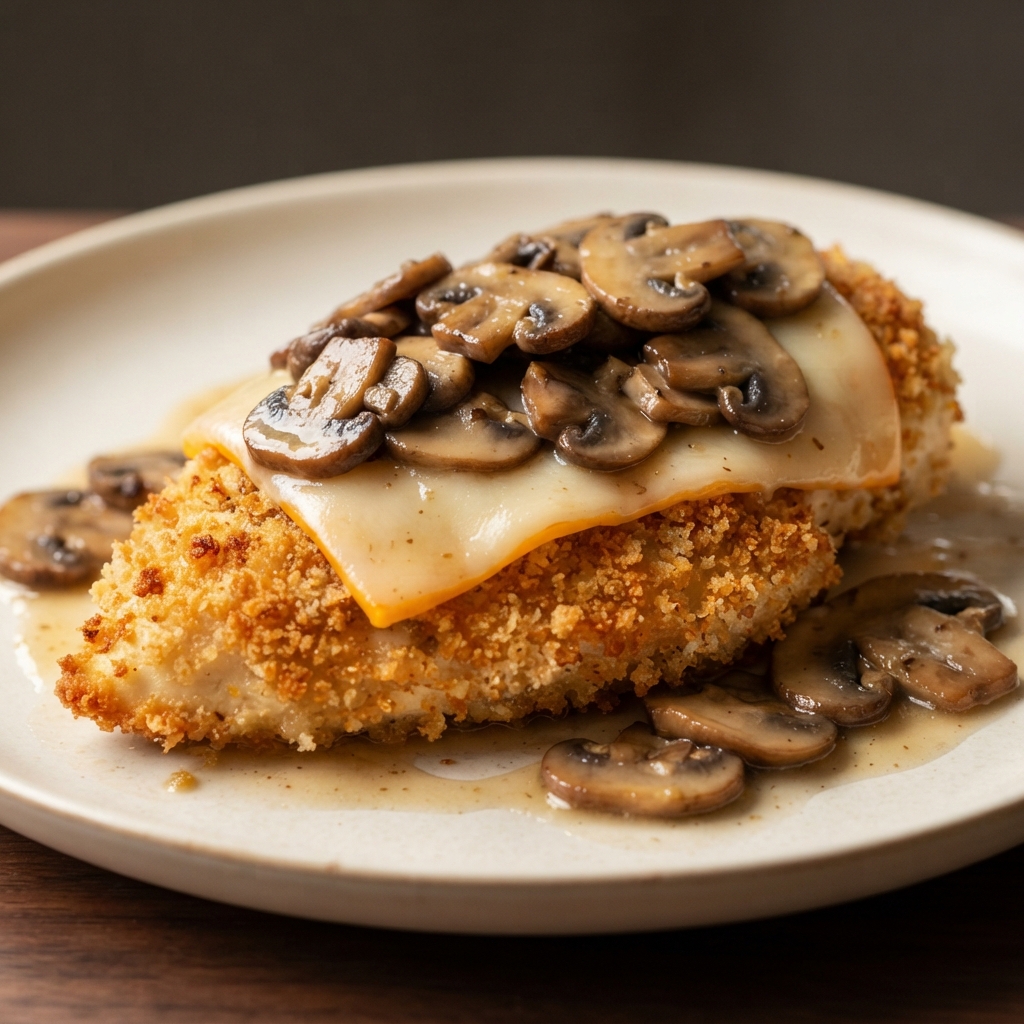 Chicken with Muenster and Mushrooms