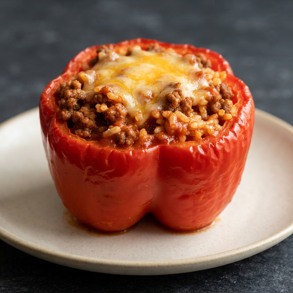 Beef-Filled Red Bell Peppers