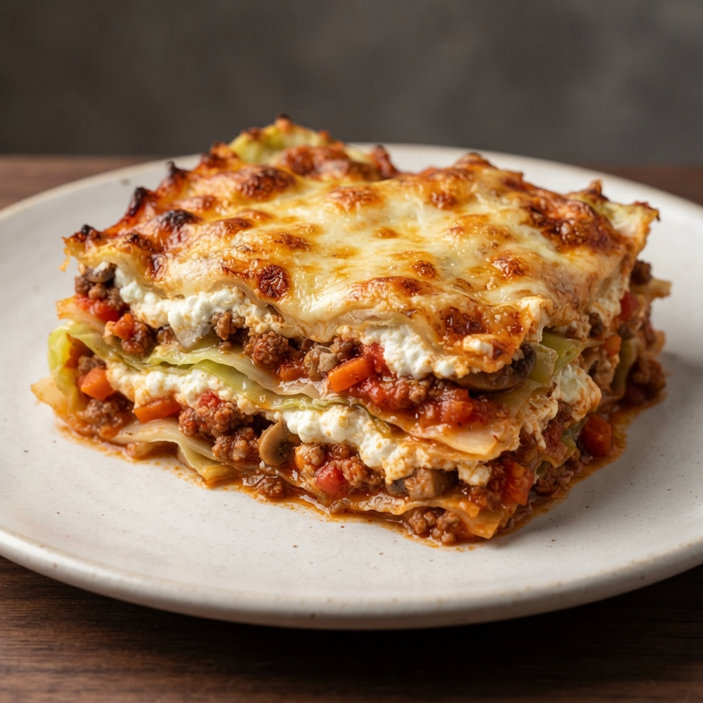 Low-Carb Cabbage Layered Lasagna
