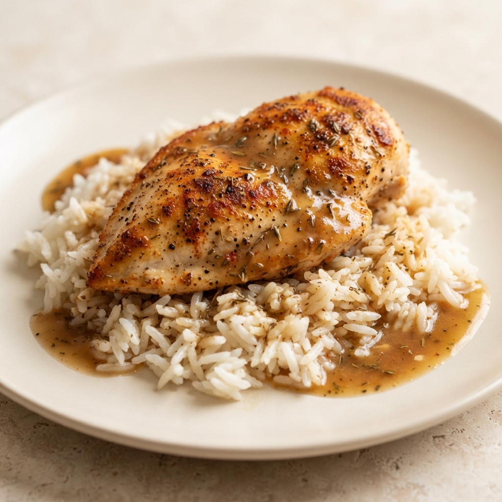 Rice and Gravy Chicken Skillet