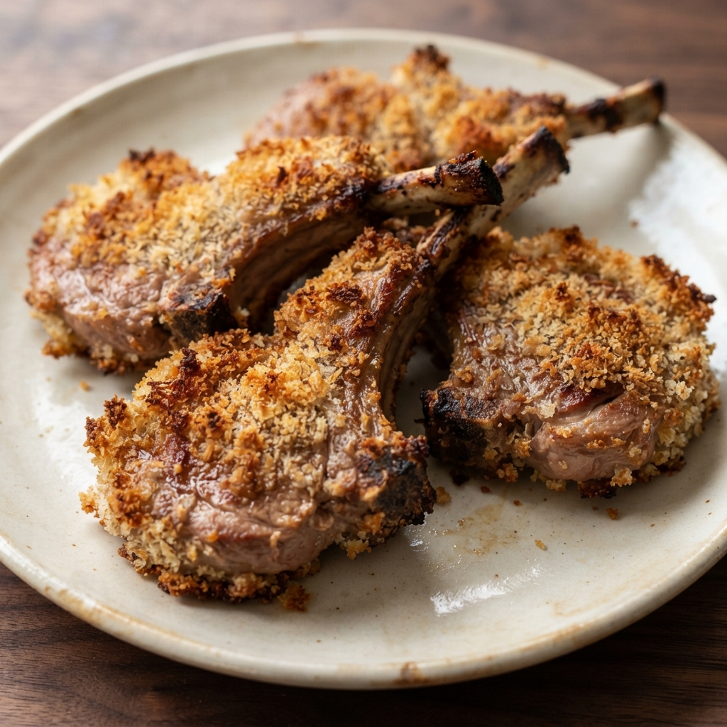 Oven-Crisped Breaded Lamb Chops