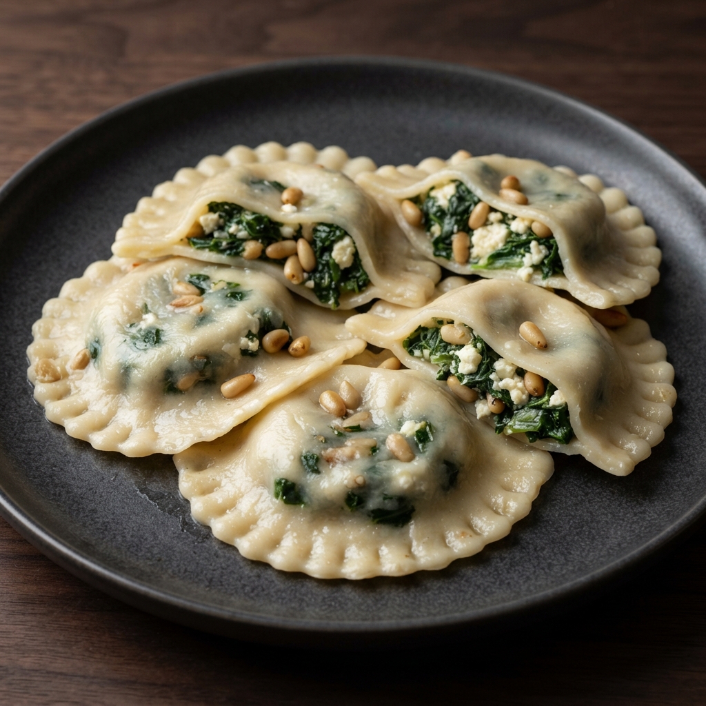 Feta, Spinach & Pine Nut Filling for Ravioli
