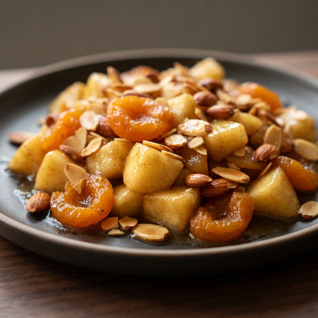 Air-Fried Apples with Apricots and Almonds