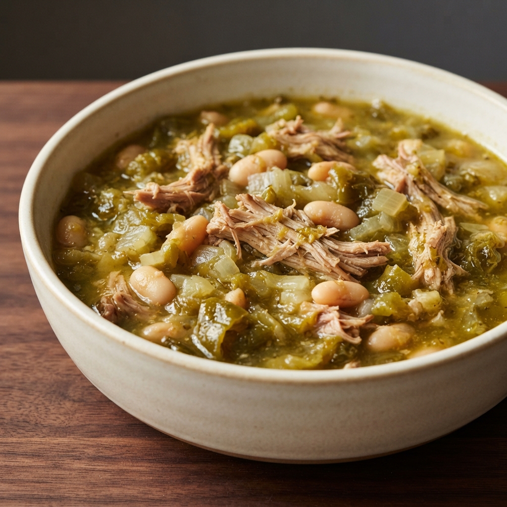 Pork Chile Verde with White Beans