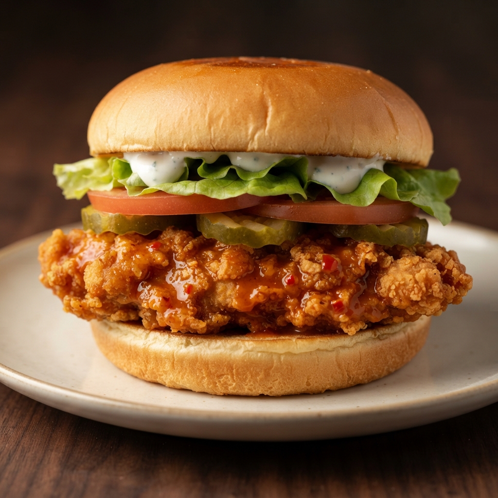 Crispy Buffalo Chicken Sandwiches on Buns