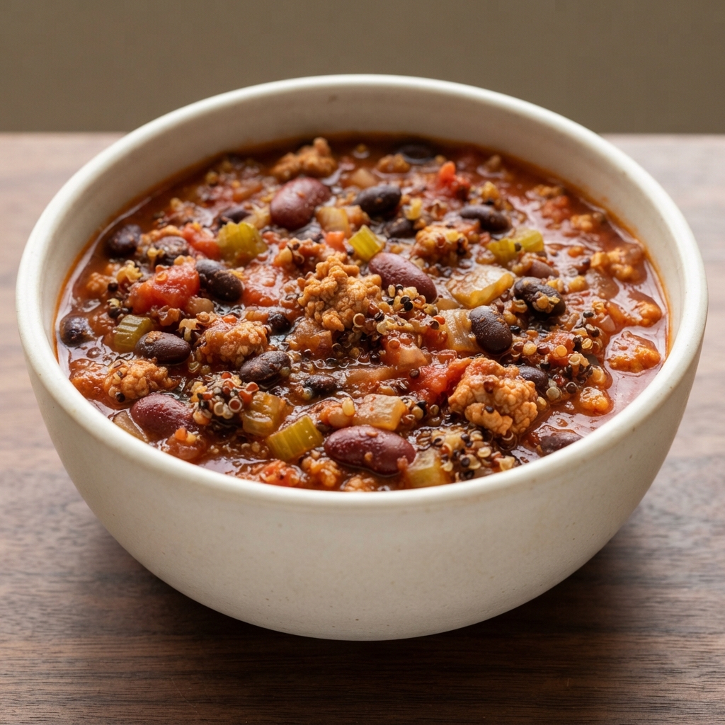 Ground Turkey Chili with Quinoa and Two Beans