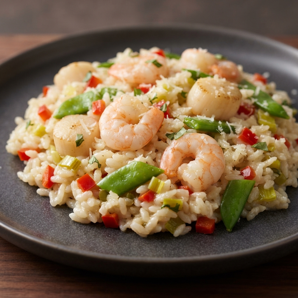 Creamy Seafood Risotto with Shrimp and Scallops