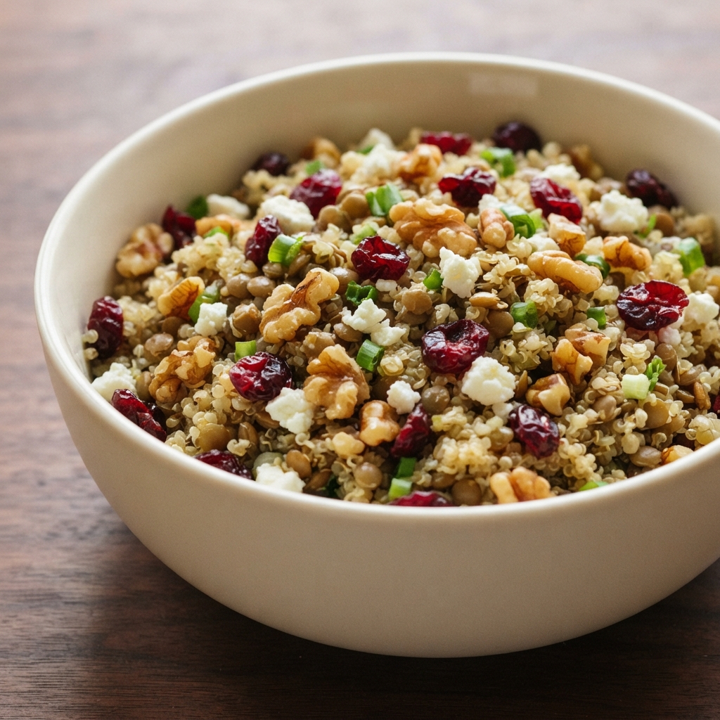 Quinoa and Lentil Salad with Cranberries