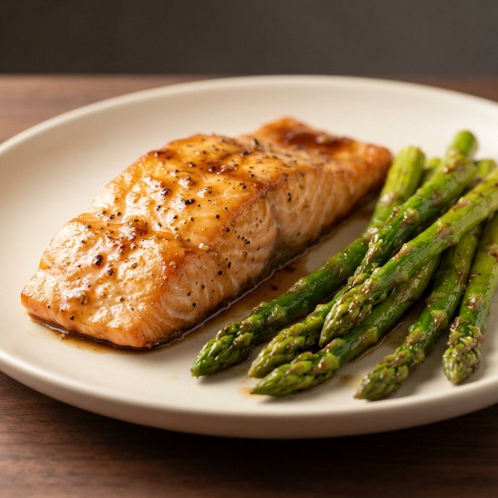 Soy Honey-Glazed Salmon and Asparagus