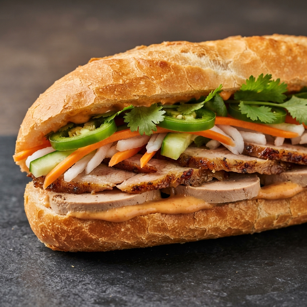Roasted Pork Bánh Mì (Vietnamese Sandwich)