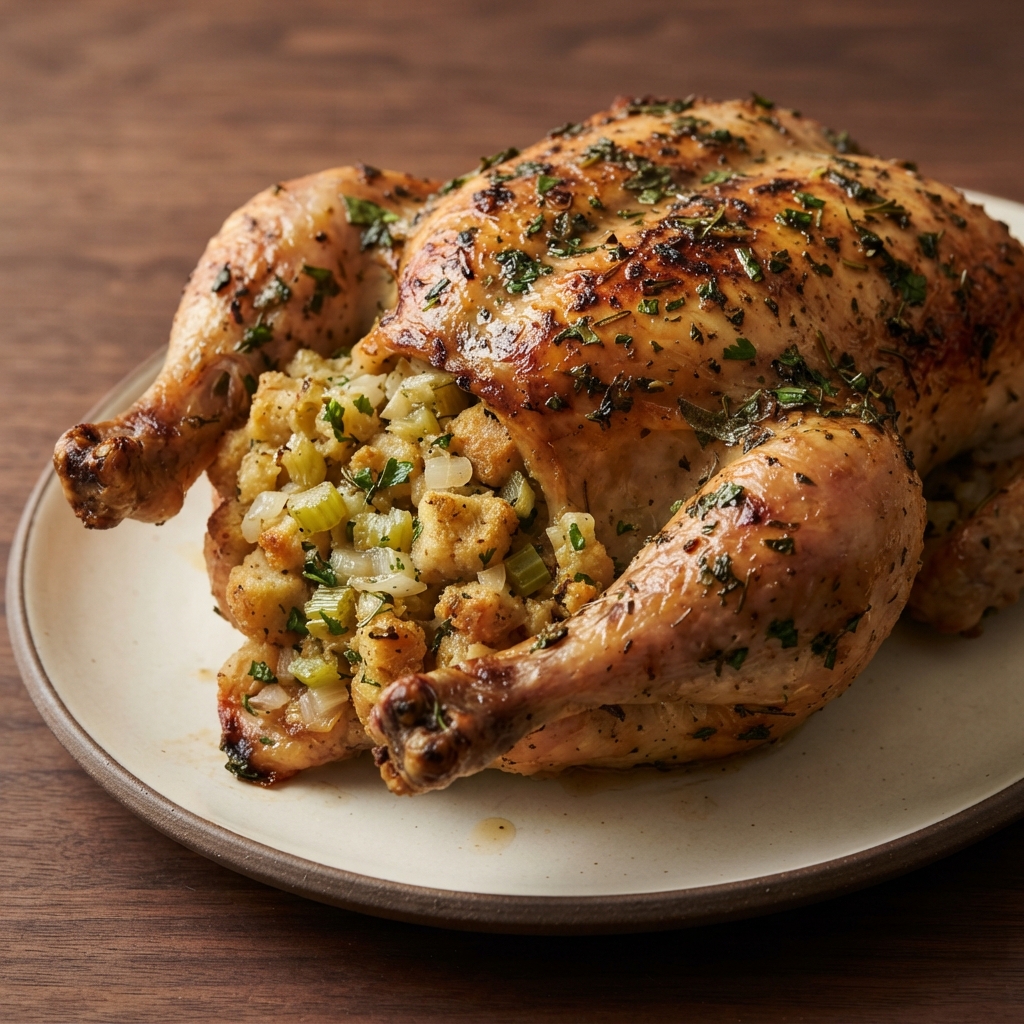 Celery Herb Stuffing and Savory Chicken