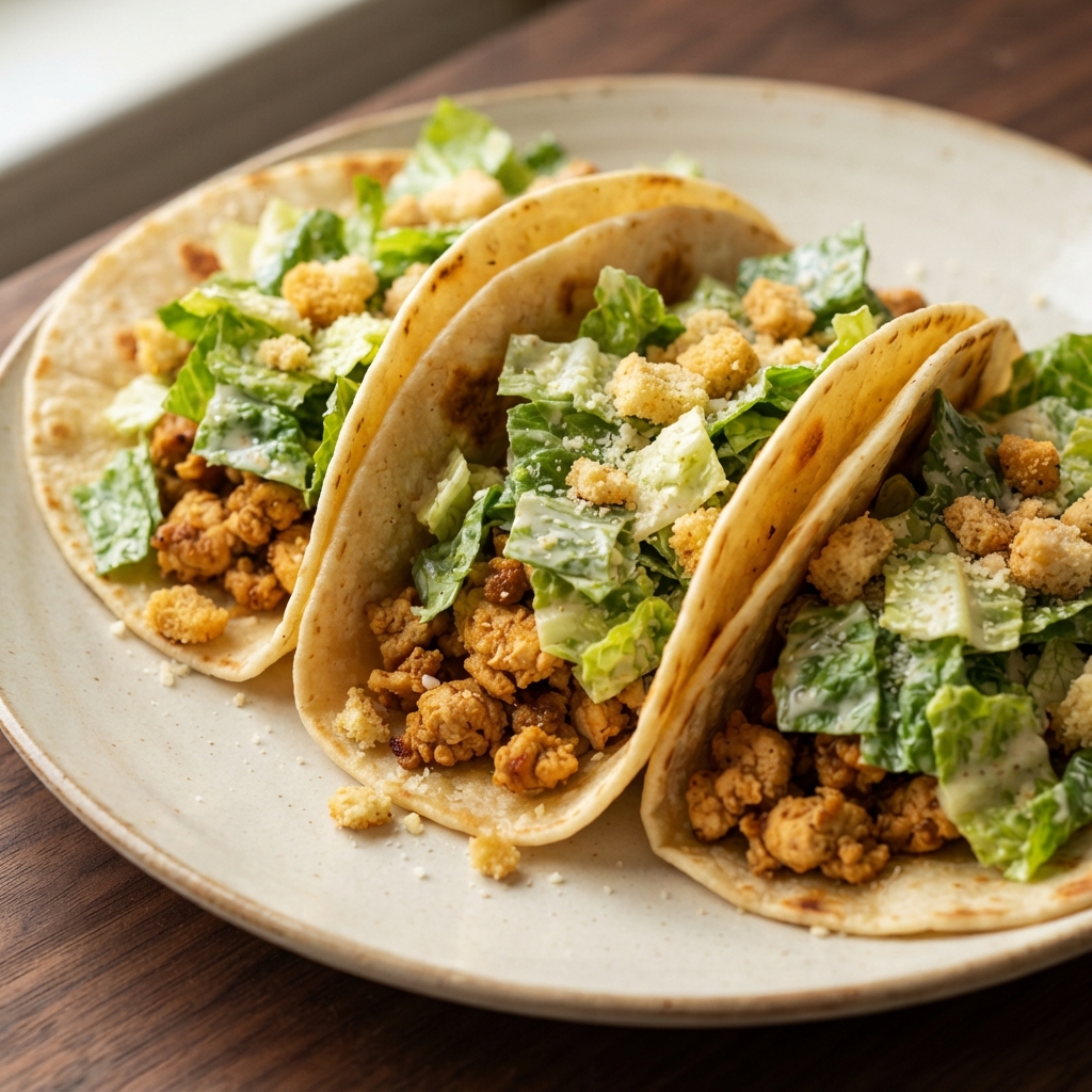 Caesar Chicken Smashed Street Tacos