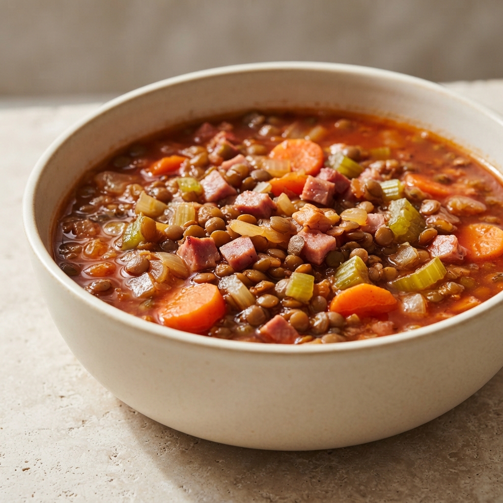 Instant Pot Lentil and Ham Soup