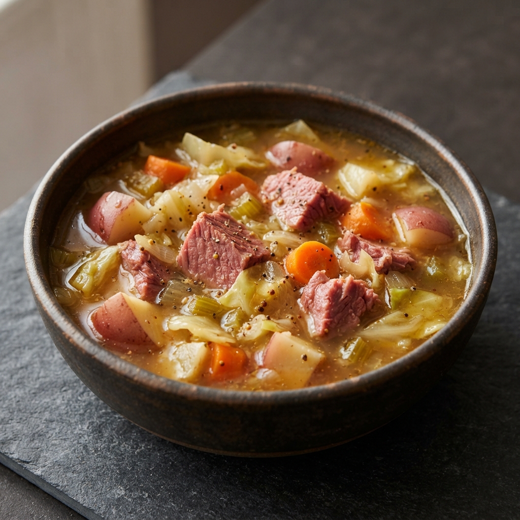 Irish-Inspired Corned Beef and Cabbage Soup