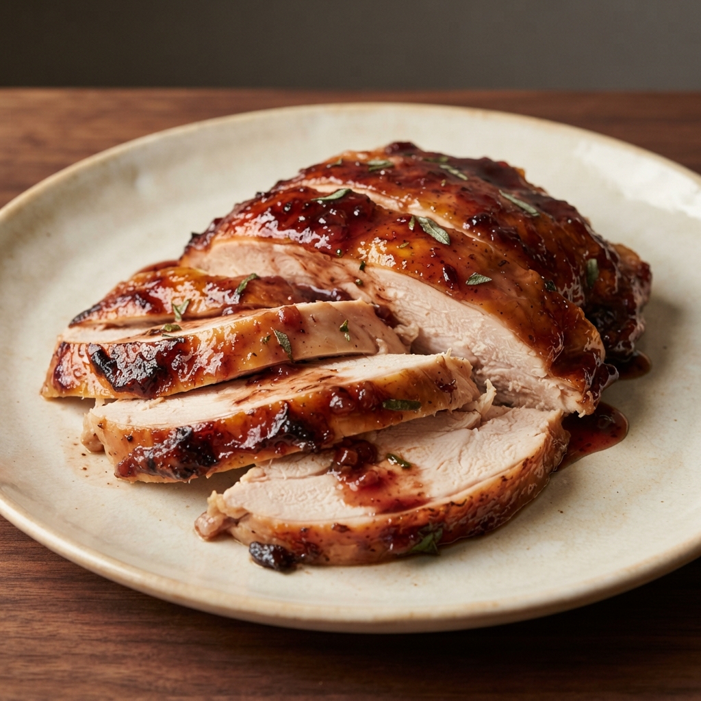 Turkey with Pomegranate Molasses Glaze