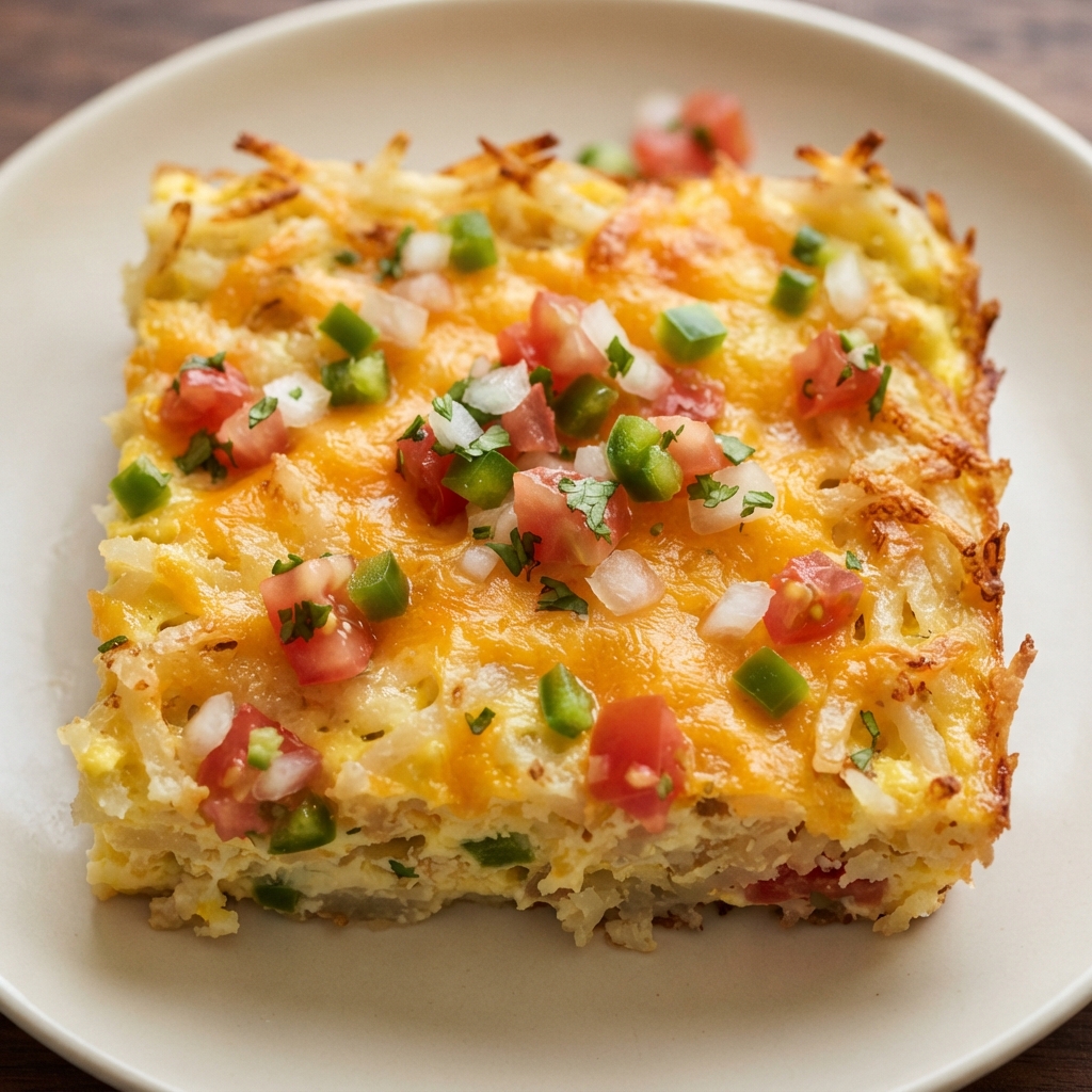 Meatless Hash Brown Breakfast Casserole