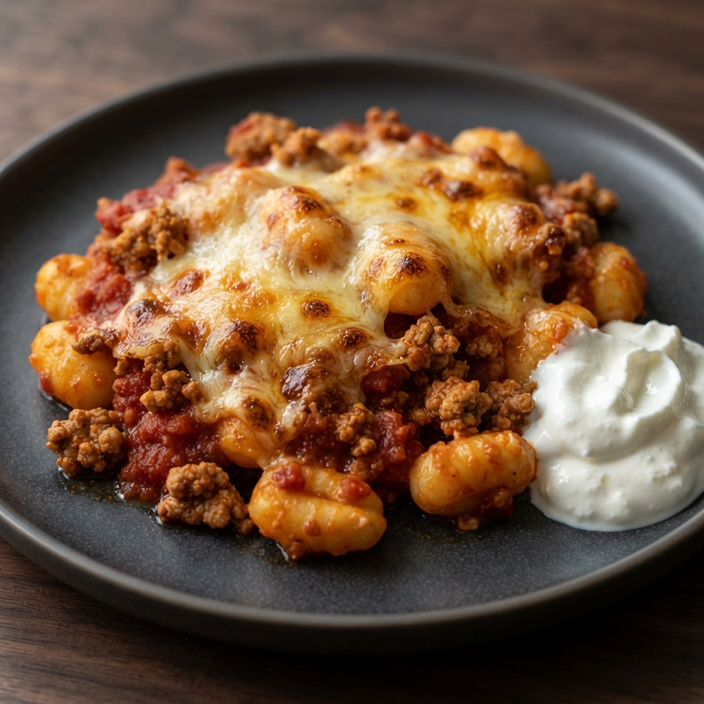 Oven-Baked Gnocchi with Turkey and Marinara