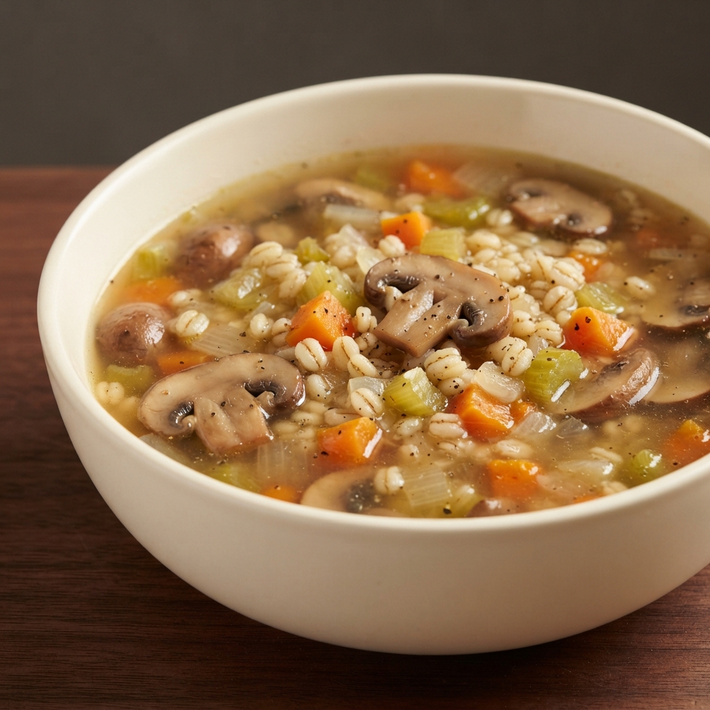 Weeknight Mushroom and Barley Soup