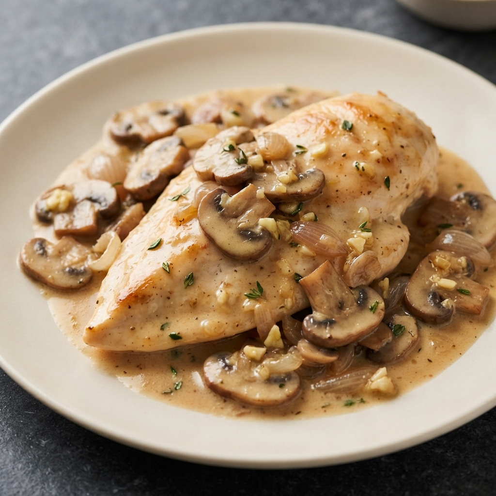 Chicken in Champagne Cream with Mushrooms