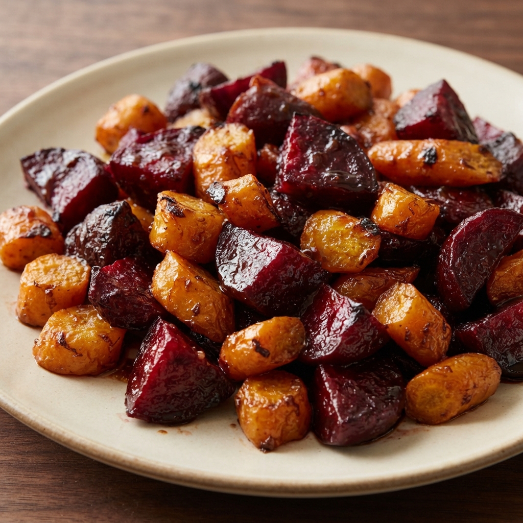 Roasted Beets and Carrots with Honey-Balsamic Glaze