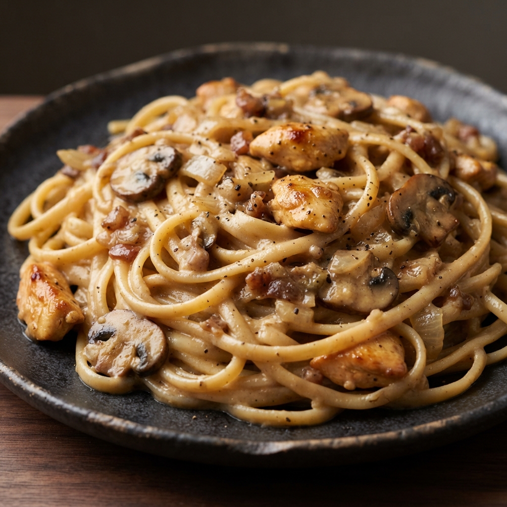 Linguine with Chicken and Mushrooms