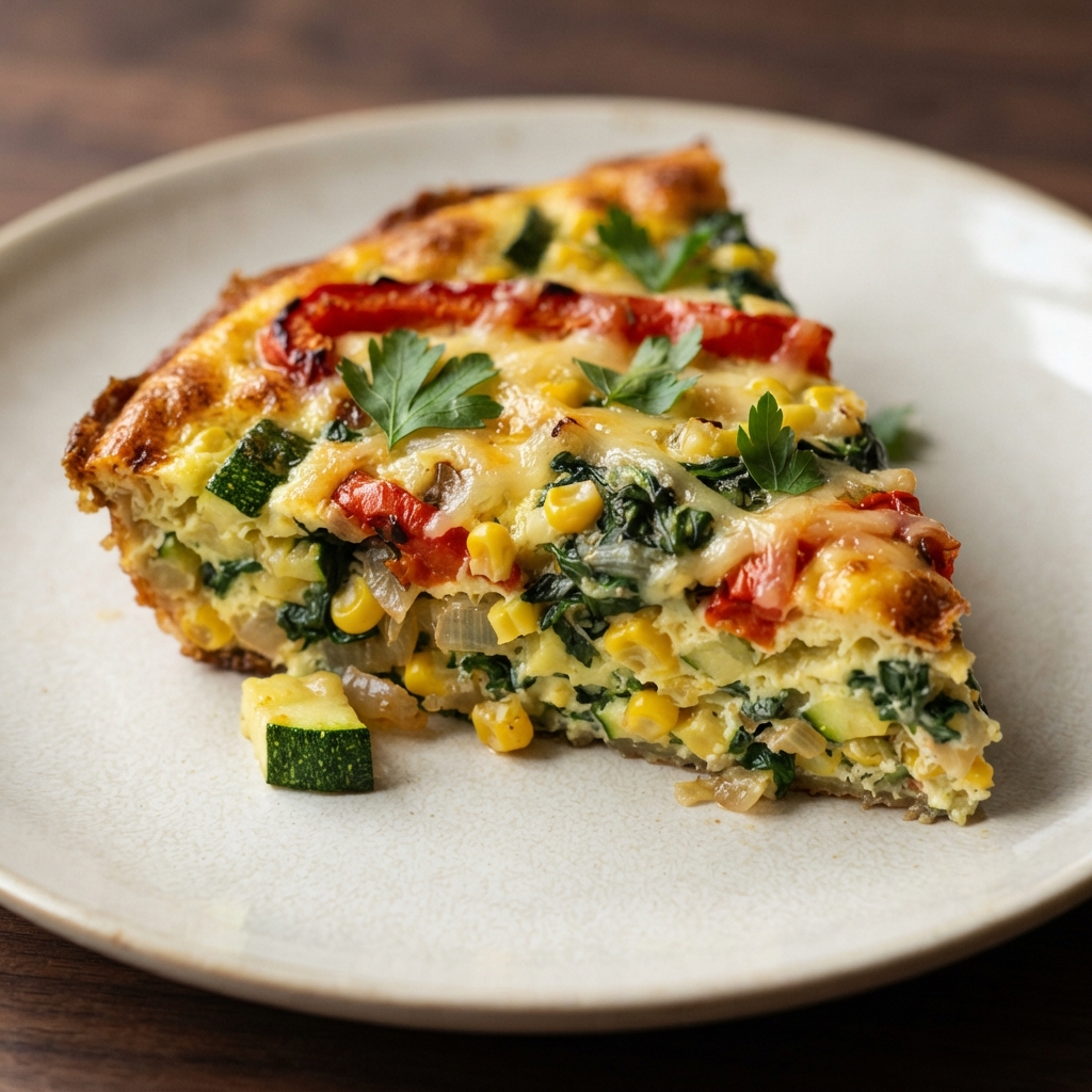 Crustless Zucchini Corn Quiche