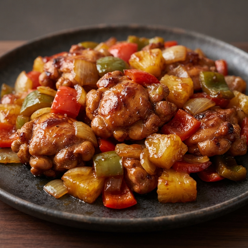 Baked Sweet and Sour Chicken Thighs with Pineapple