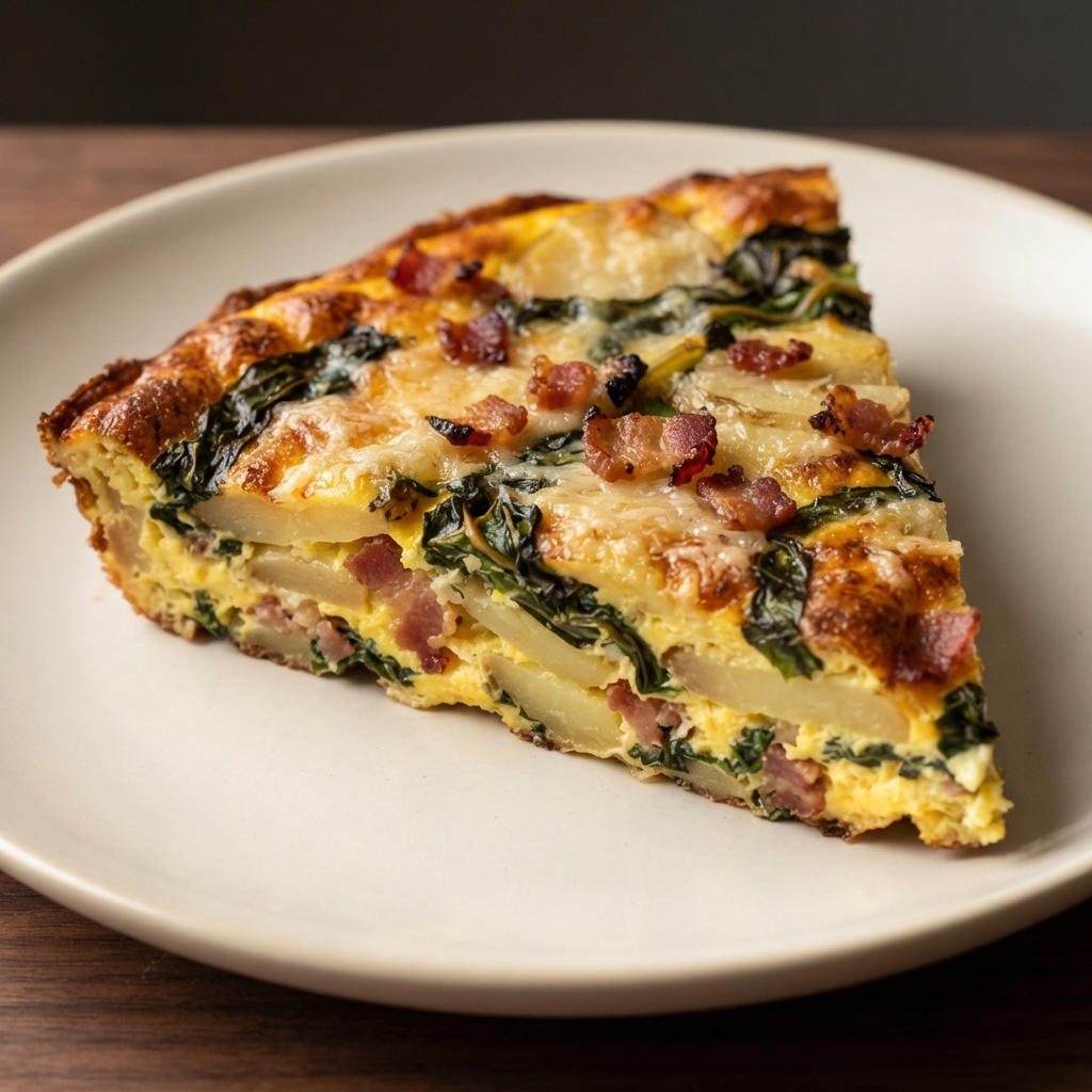 Greens, Bacon, and Potato Frittata