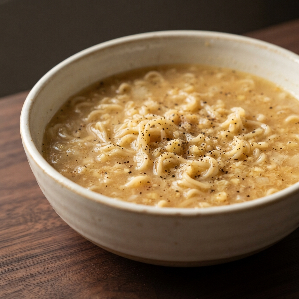 Instant Ramen with Garlic, Onion, and Ginger Broth