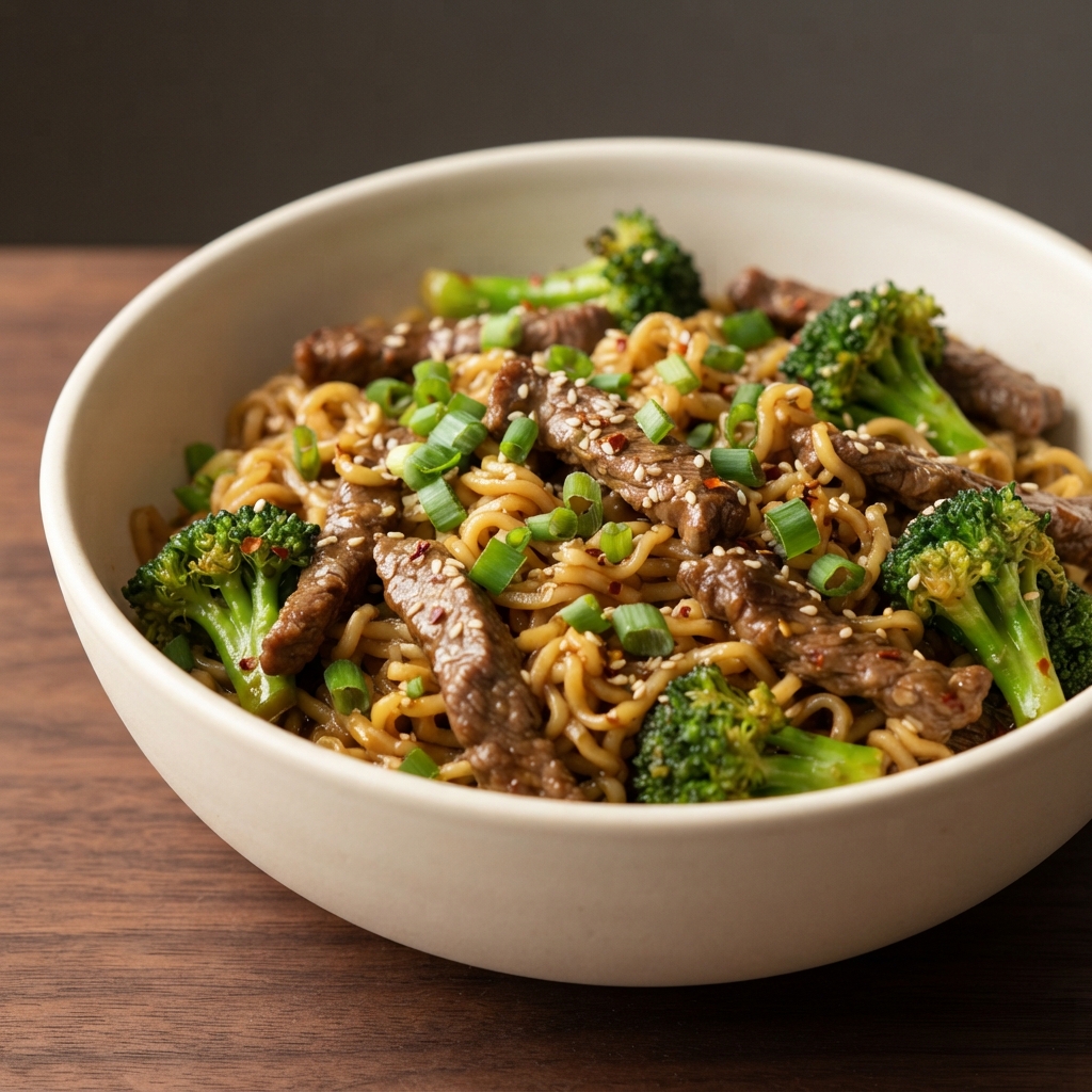 Ramen Stir-Fry with Beef and Broccoli