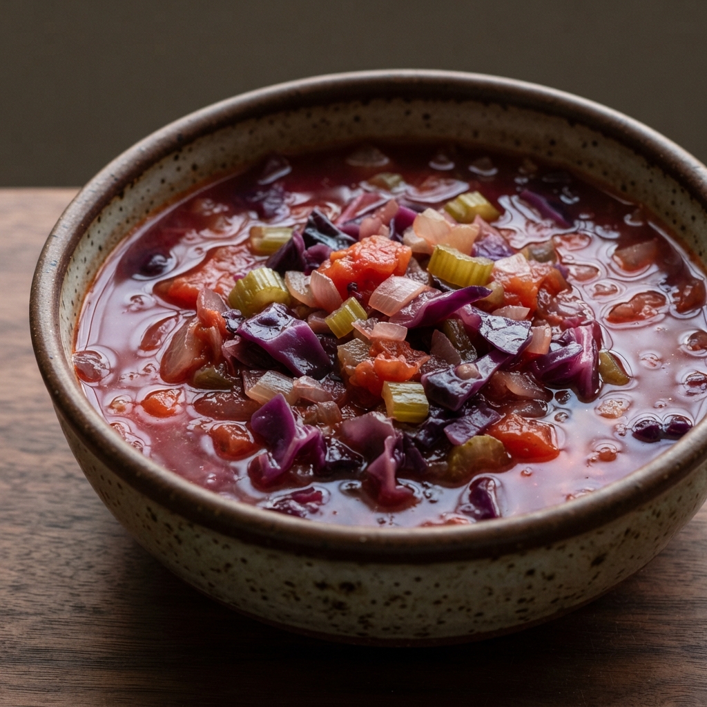 Sweet-and-Sour Red Cabbage Soup