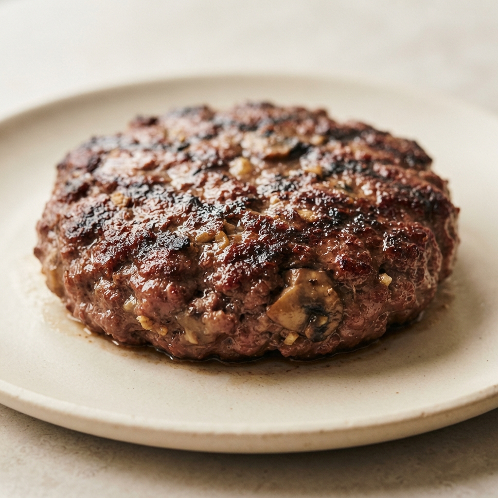 Mushroom and Garlic Beef Burgers