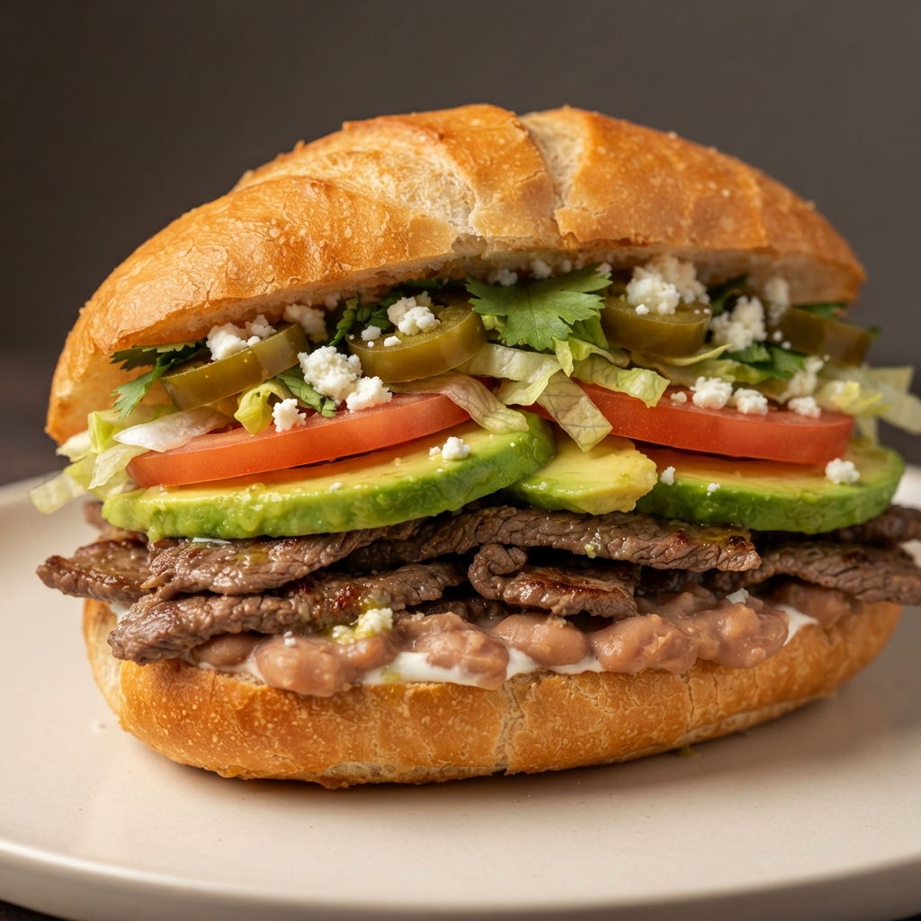 Mexican Beef Tortas Sandwiches