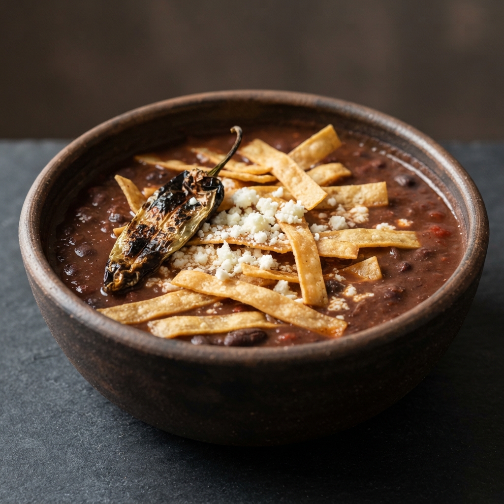 Mexican Bean and Tortilla Soup (Sopa Tarasca)