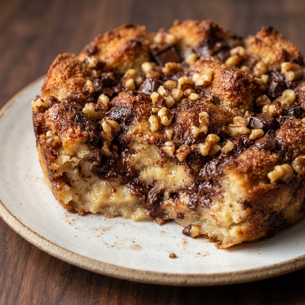 Chocolate-Hazelnut Bread Pudding