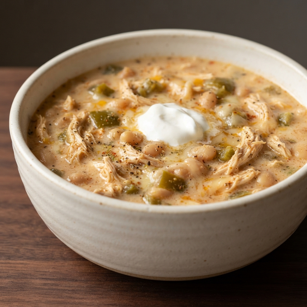 Nearly-White Crockpot Chicken Chili