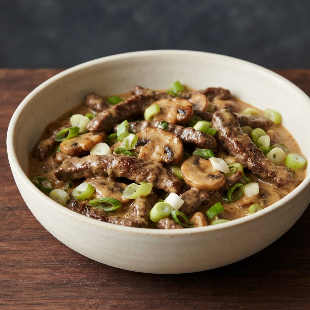 Lightened-Up Beef Stroganoff