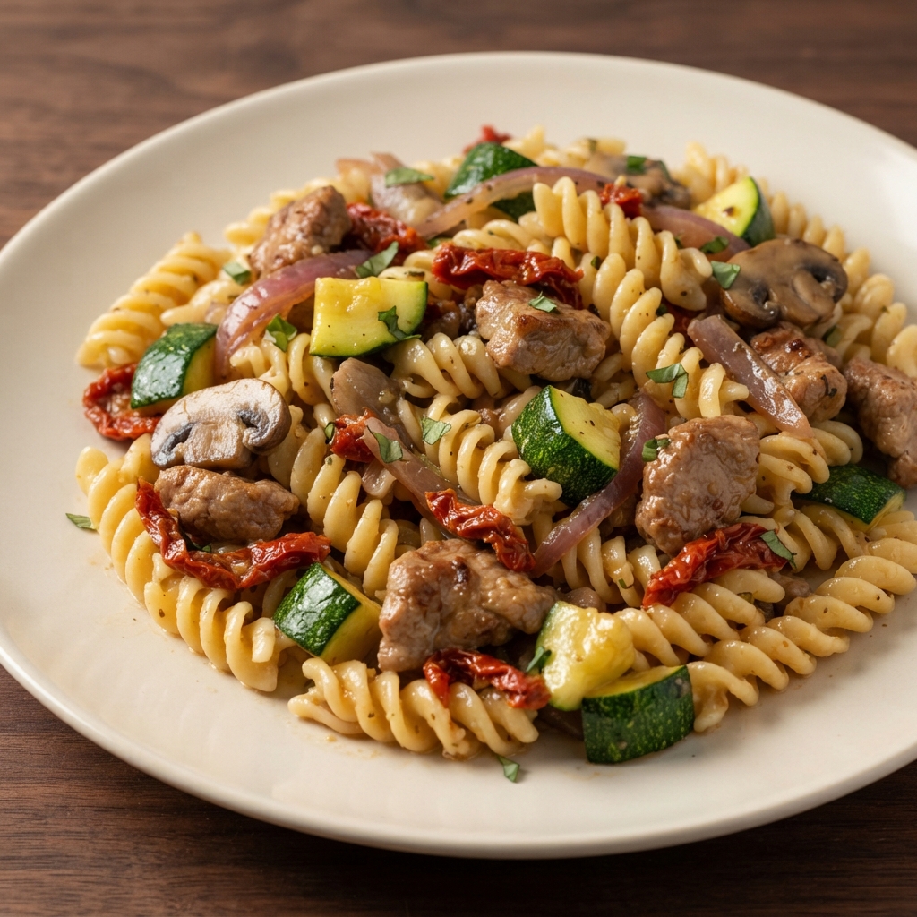 Italian Stir-Fried Pork & Pasta